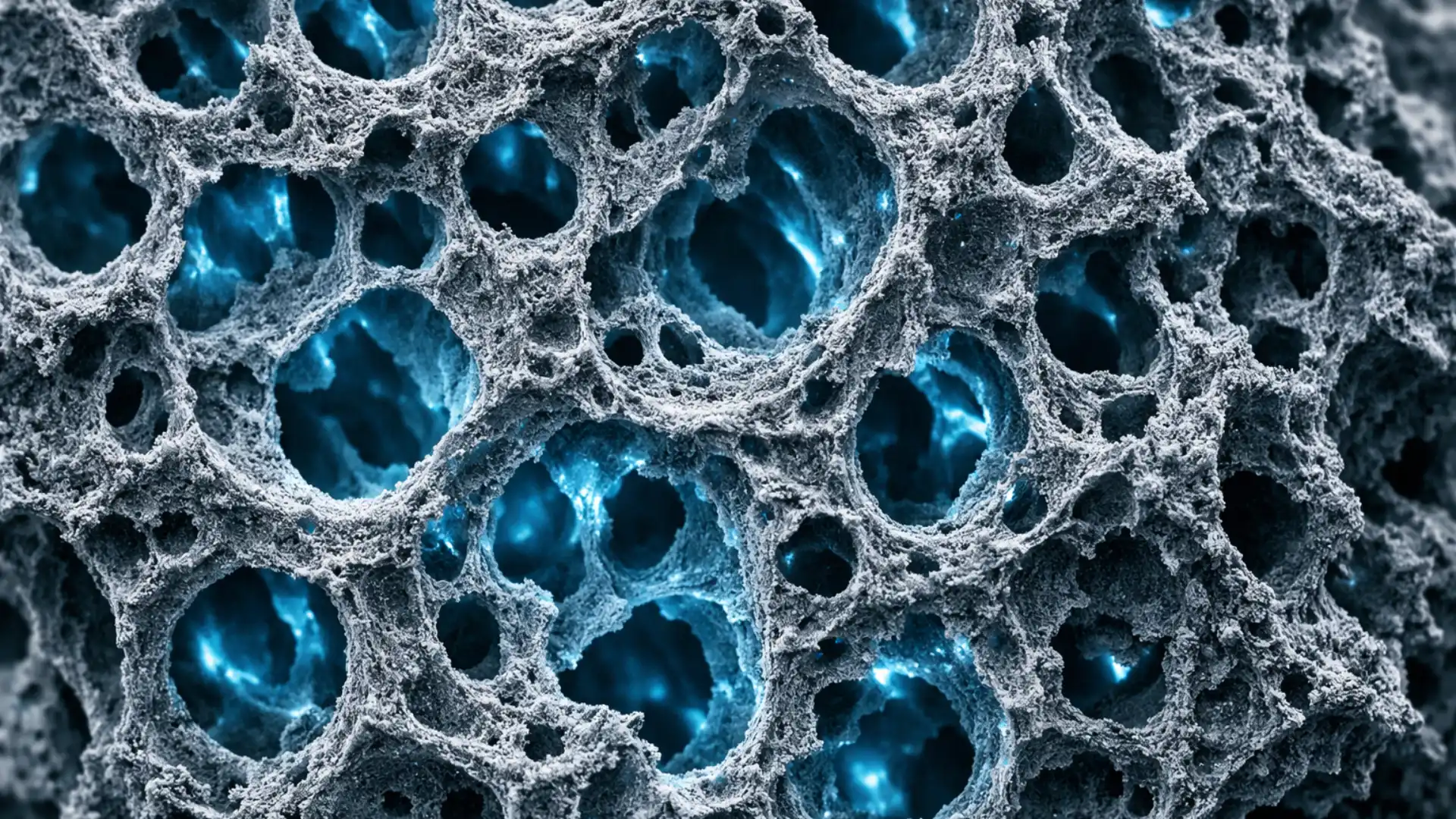 activated-carbon-microporous-structure-high-surface-area Microporous structure of activated carbon showing high surface area and adsorption capacity used in water purification and air filtration systems.